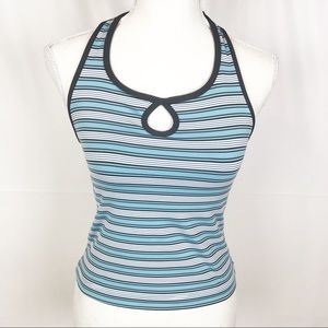 🌺JOCKEY Striped Cropped Racer Back Tank Top-Small